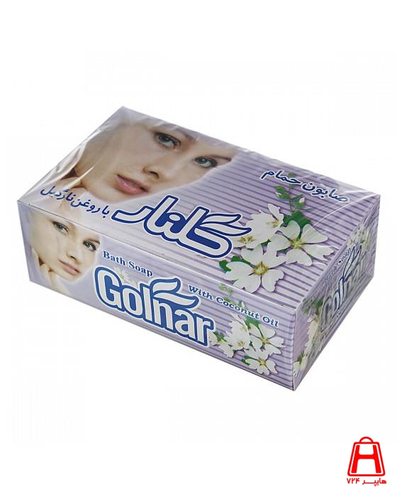 Bath soap 6 digit white box Golnar face design 130 g