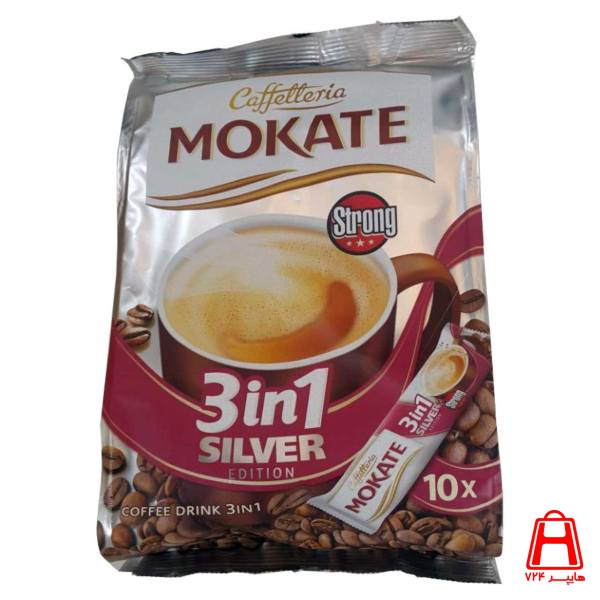 Coffee mix 3 in 1 silver mocat 10 pieces
