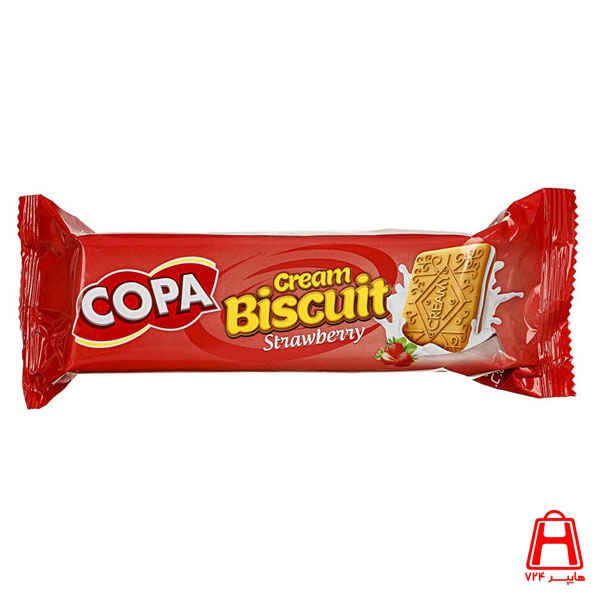 Copa Vanilla biscuits strawberry flavored rectangular 100 g