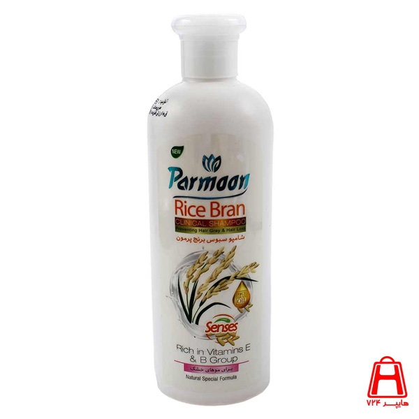 Dry rice bran shampoo
