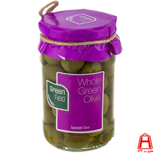 Green Field Spanish green olives in a glass 680 g