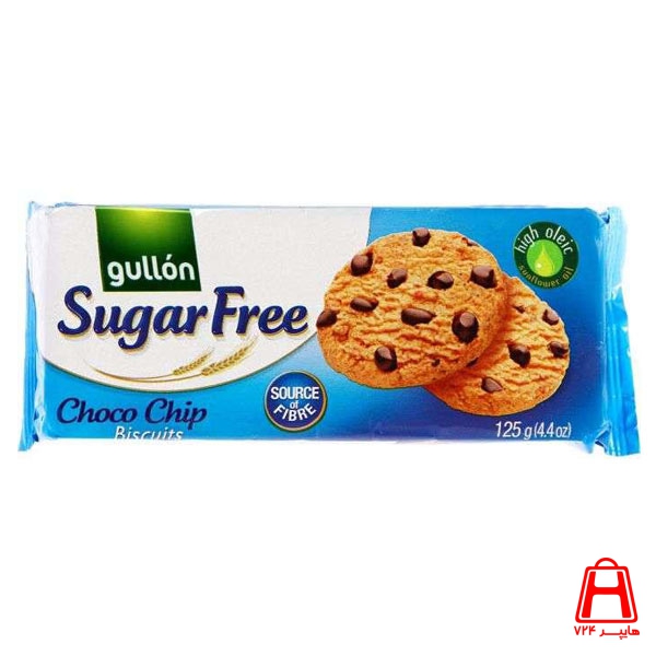 Gullon Choco chip biscuits with dark chocolate chips without sugar 125 g