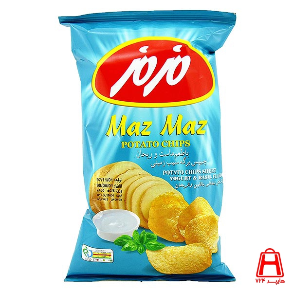 Maz Maz Basil yogurt chips medium 40 pieces 60 g