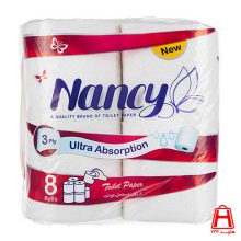دستمال توالت حجیم شده 8 قلو نانسی