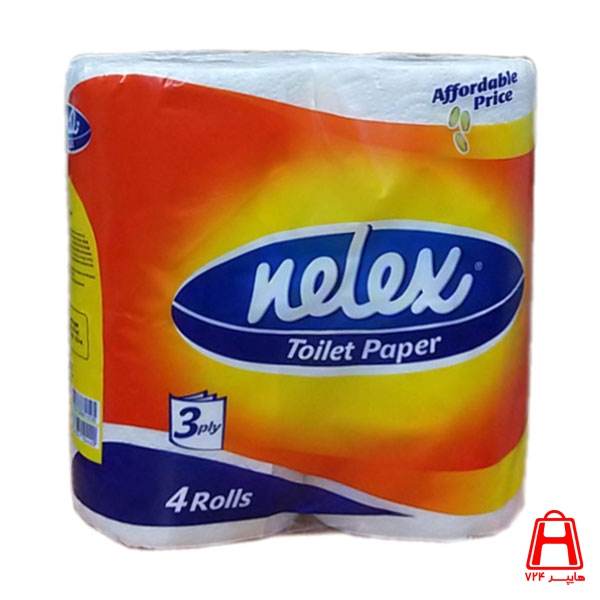 Nelex 4 roll toilet paper 12 4