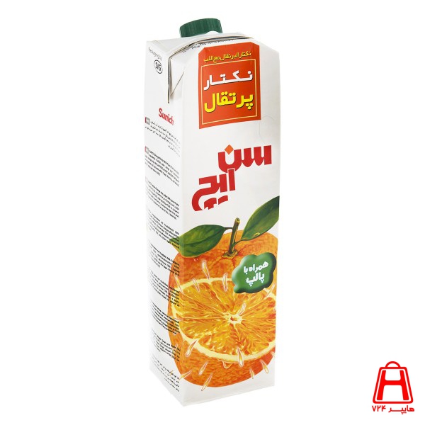 Orange pulp with one liter of combi block