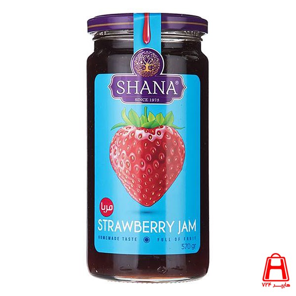 Shana glass strawberry jam 570 g