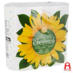 Toilet paper 4 roll white sunflowers