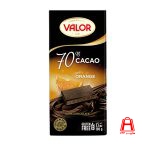 Valor Bitter chocolate 70 with 100 g oranges