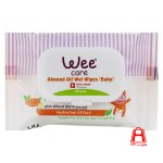 Wee 20 leaf baby wipes with lids containing almond oil