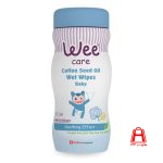 Wee 70 sheet cylindrical wipes containing cottonseed oil