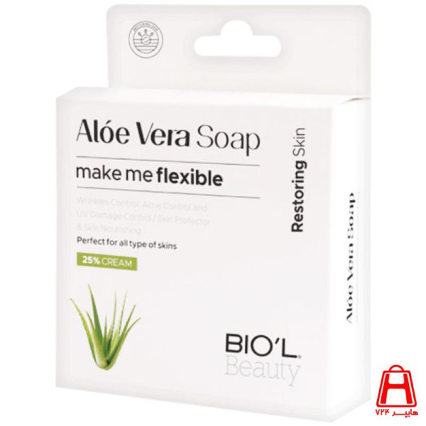 biol Aloe vera cream cleansing soap anti inflammatory dry skin 100 gr