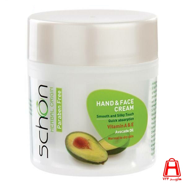 hand face cream avocado oil schon 150 ml