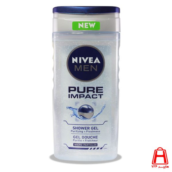 nivea pure impact shower gel for men 250 ml