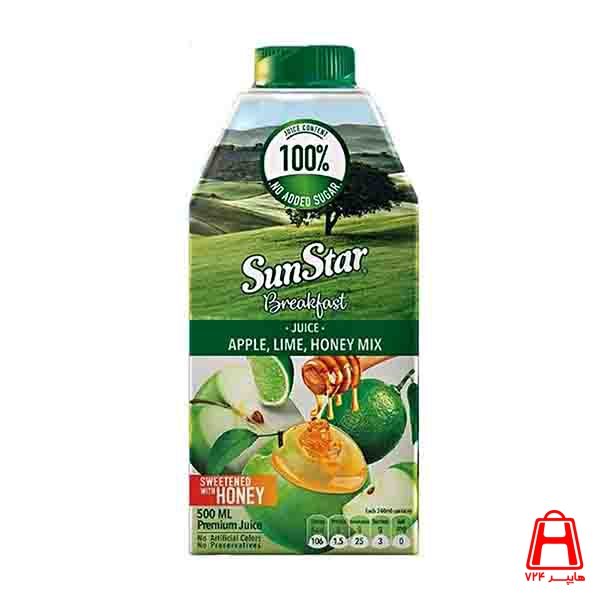 sunstar Breakfast juice mixed with apples lemons and honey 500cc