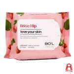 BiolFacial cleansing wipe containing rose hip extract 20 leaves
