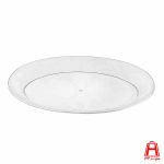 Mini polystyrene oval dish with 6 piece cellophane package