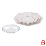Octagonal dining plate model diamond pastel color metallic polystyrene 6 piece cellophane package