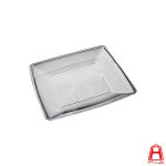 Square fruit plate luxury model metallic pastel color polystyrene 6 piece cellophane package