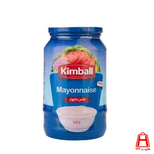 Mayonnaise with reduced fat in a jar of 940 g of kimbal