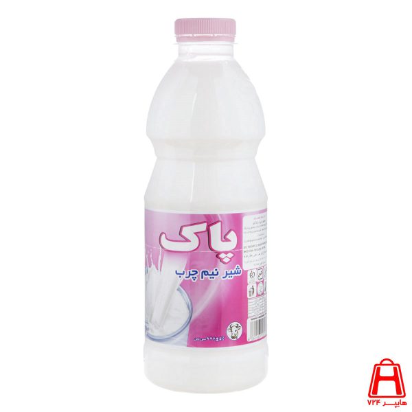 1 liter clean semi fat bottle milk