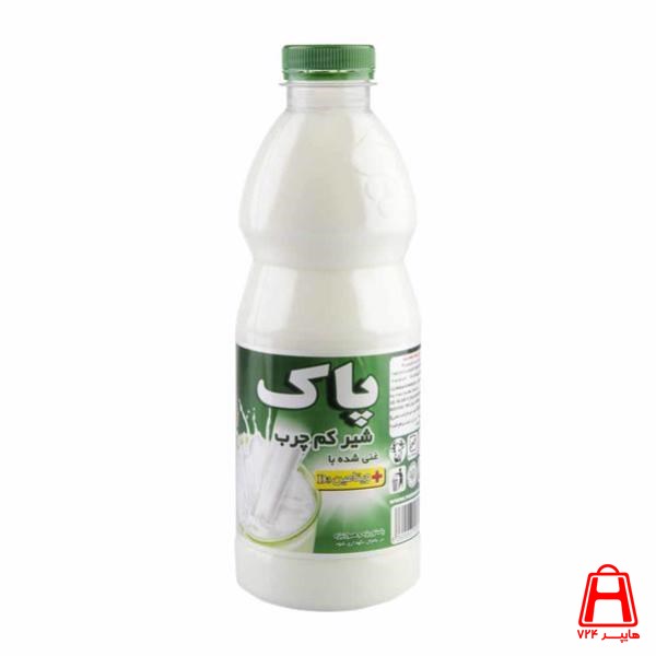 Clean 1 liter low fat bottle milk