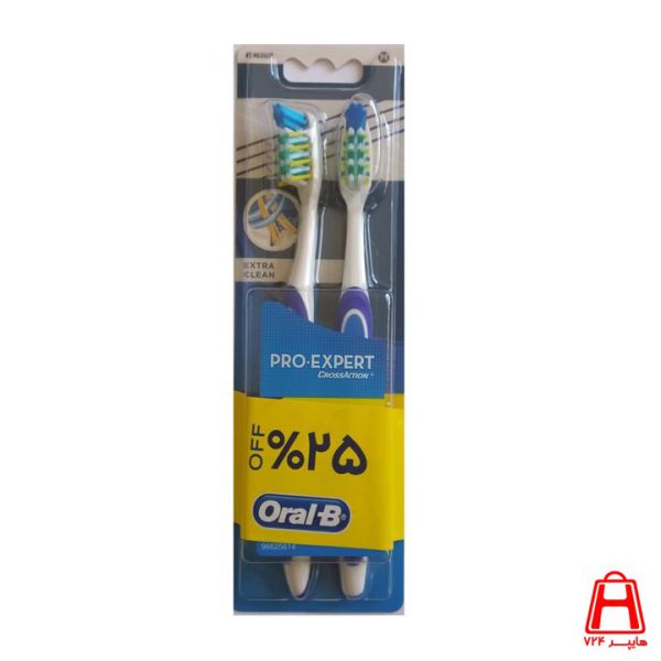 Expert 40 antibacterial double toothbrush pack with 25 Oral B discounts