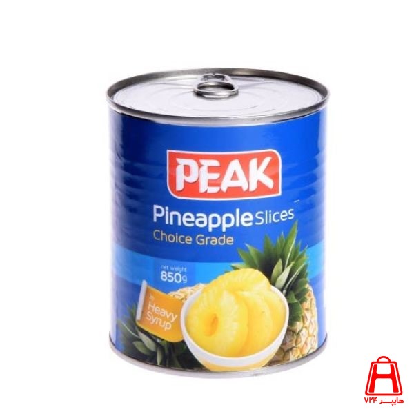 Pineapple ring compote with easy opening and 850 g courier cap