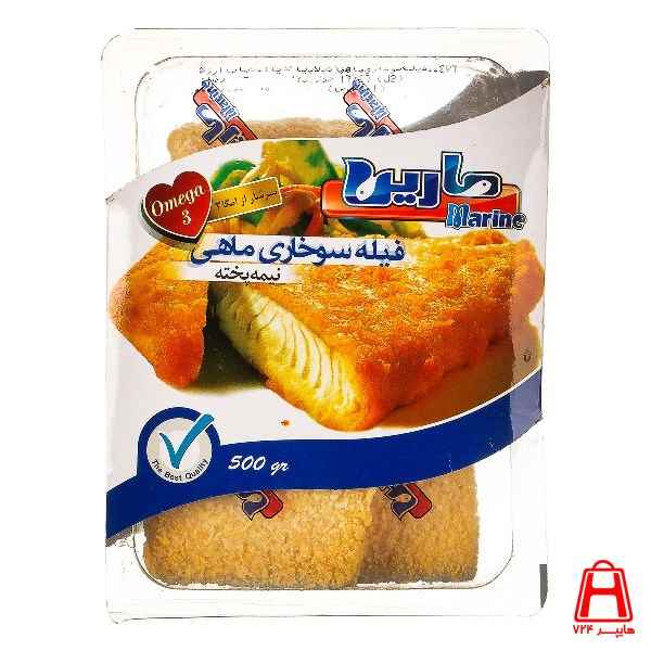 Semi cooked marine fish fillet 500 g