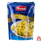 Semi prepared pasta with cheese and curry flavor