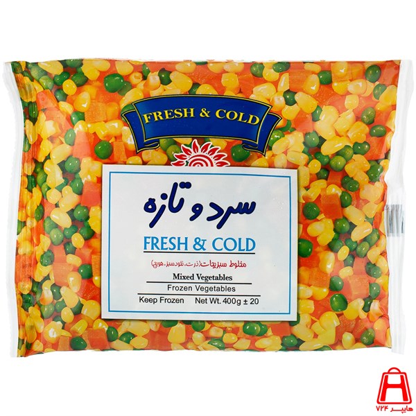 Cold and fresh colored vegetable mixture 400 g