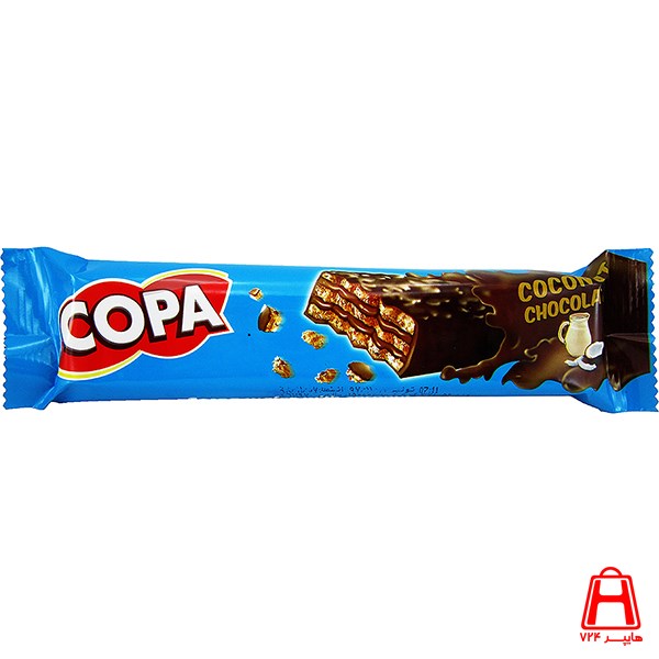 Coconut wafer with chocolate coating 5 layers of 40 g cup