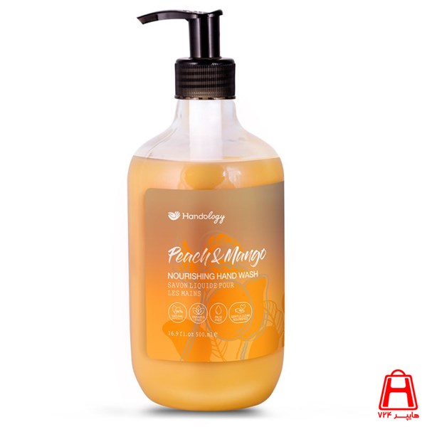 Creamy liquid wash with peach and mango scent, 500 ml