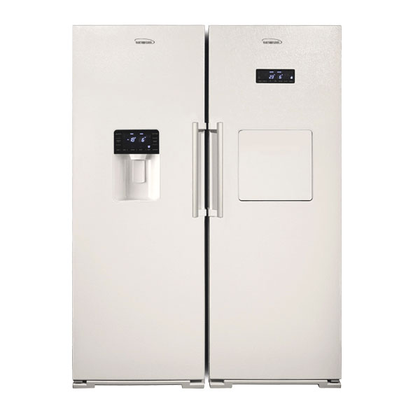 Electric twin refrigerator and freezer with automatic ice maker
